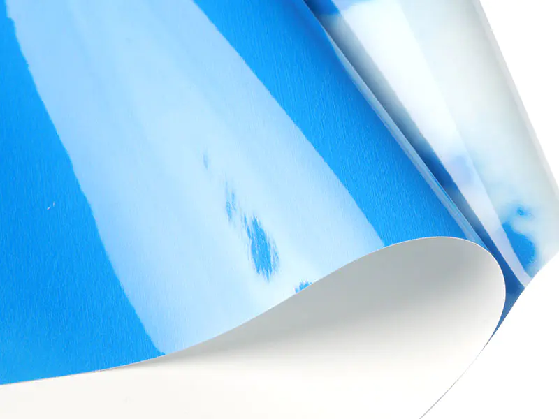 Film PVC pentru tavan extensibil cu dungi albastre-20
