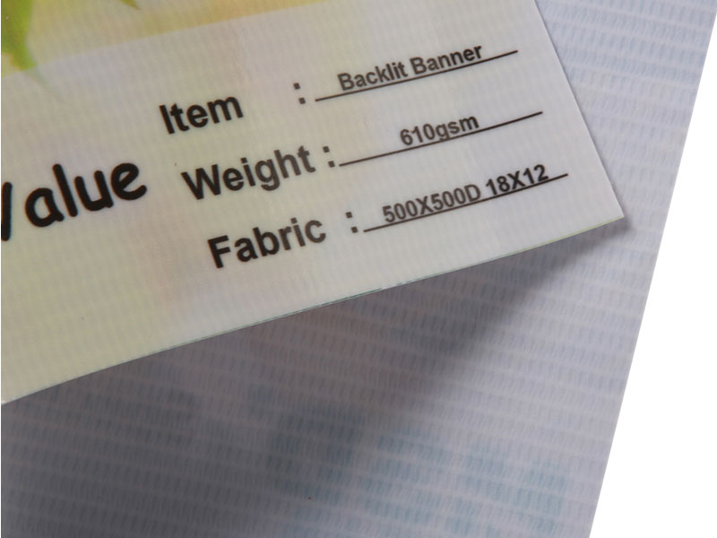 Bannere flexibile cu iluminare din spate laminate imprimabile de 610 g/m²